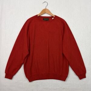 Peru Unlimited Mens XL Crewneck Sweater Red Brick 80% Baby Alpaca 20% Wool